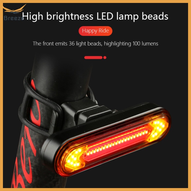 Đèn Led Tín Hiệu Đuôi Xe Đạp Có Điều Khiển Từ Xa Không Dây Sạc Lại Bằng Cổng Usb
