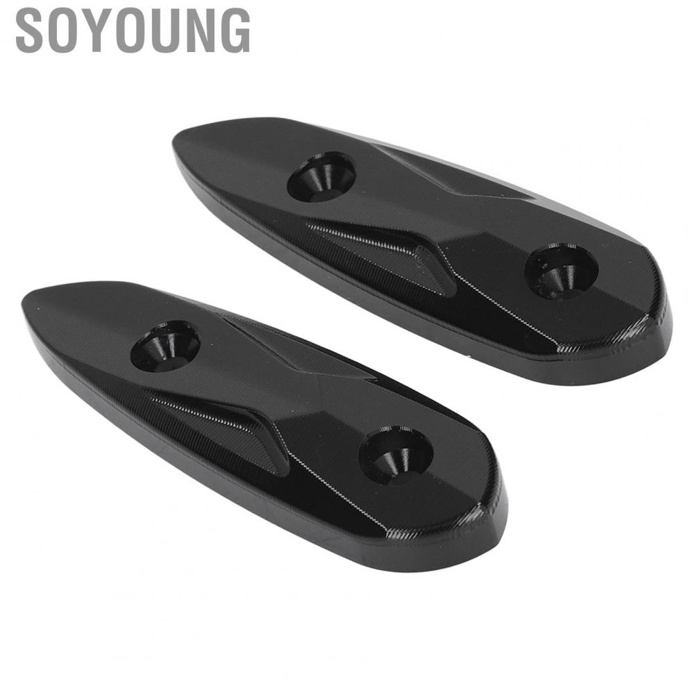Soyoung Windscreen Hole Cover  105mm Aluminium Alloy Motorcycle Driven Mirror Black Easy To Install High Strength for Motorbike