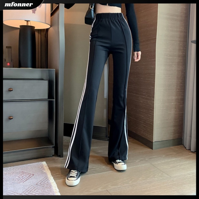 Quần Thể Thao Lưng Cao Co Giãn Phối Sọc Hai Bên Dành Cho Nữ