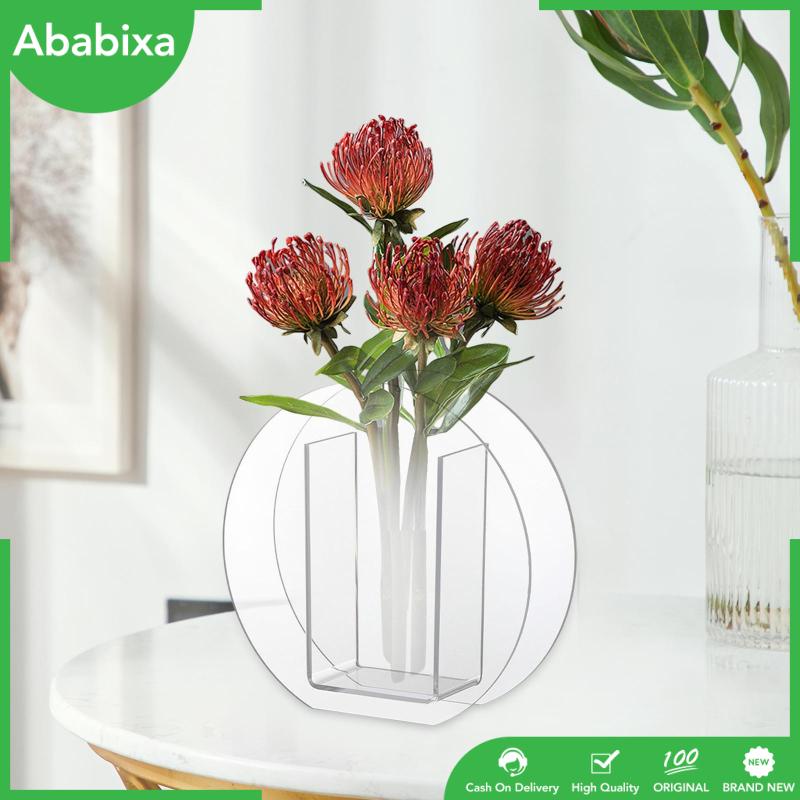 Bình Hoa Trong Suốt Họa Tiết Hình Học Độc Đáo