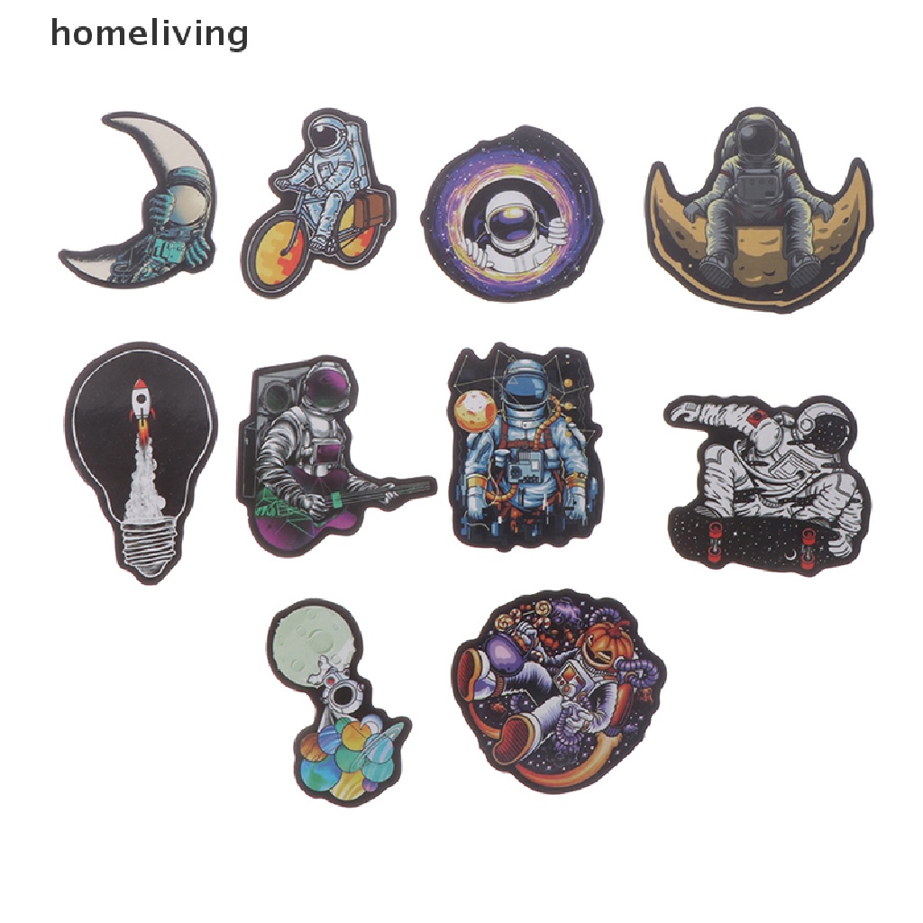 Bộ 50 Miếng Dán Họa Tiết Phi Hành Gia Hoạt Hình Trang Trí Ván Trượt DIY