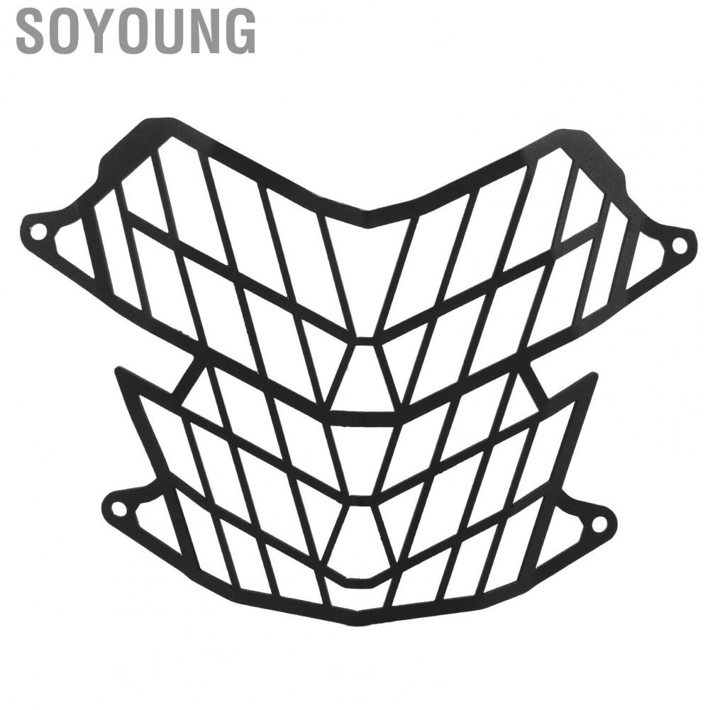Soyoung Headlamp Guard Motorcycle Headlight Grille Stylish Look Carbon Steel for TENERE700 2019 Onwards