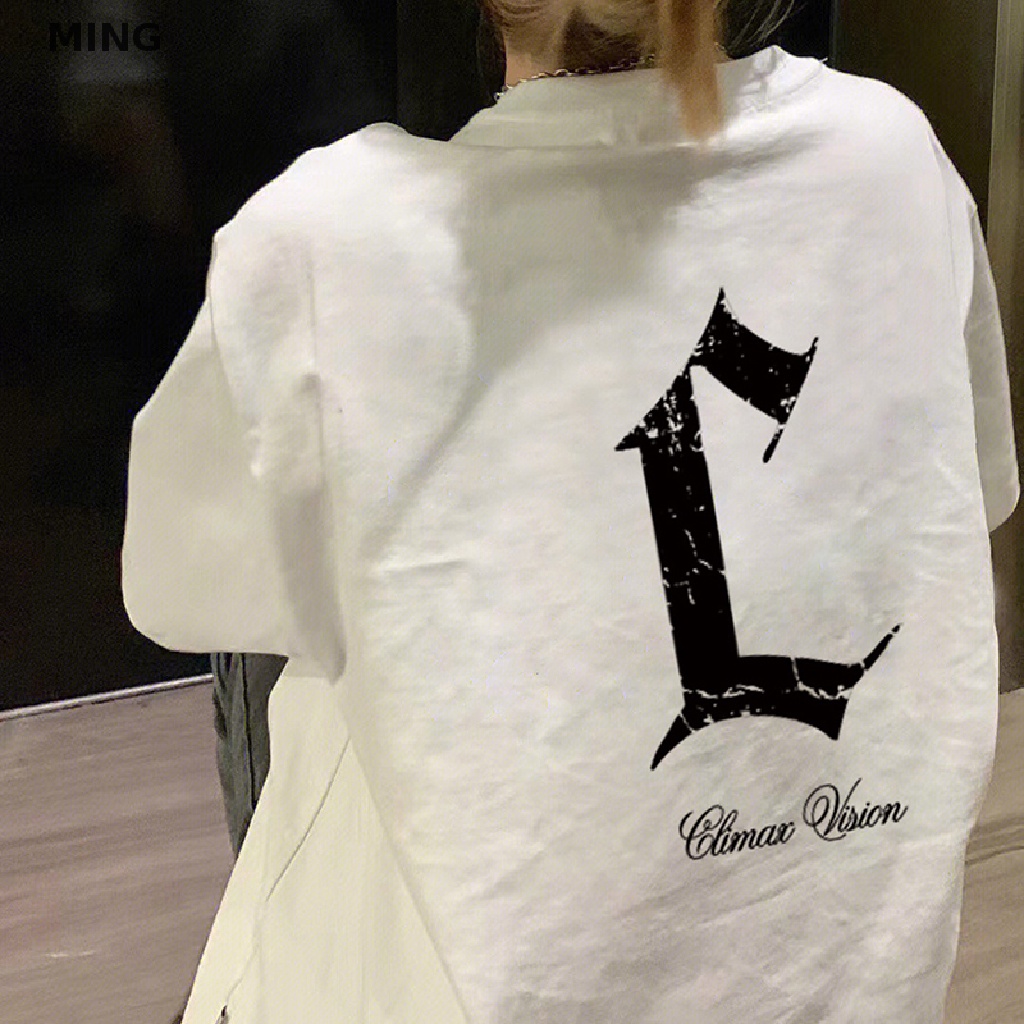 Áo Thun Nữ Ngắn Tay Cổ Tròn In Chữ Phong Cách Retro