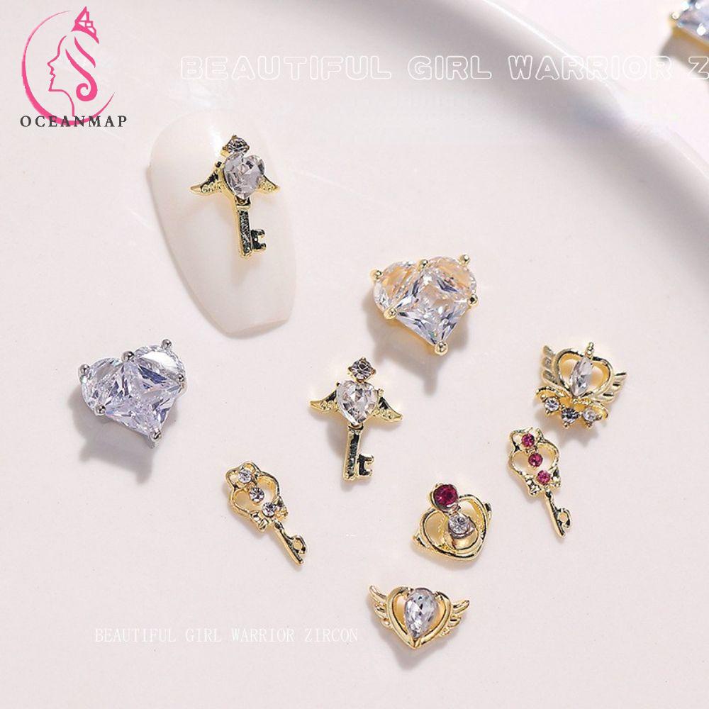 Vật Liệu Trang Trí Móng Tay Hình Thủy Thủ Mặt Trăng Bằng Kim Loại DIY