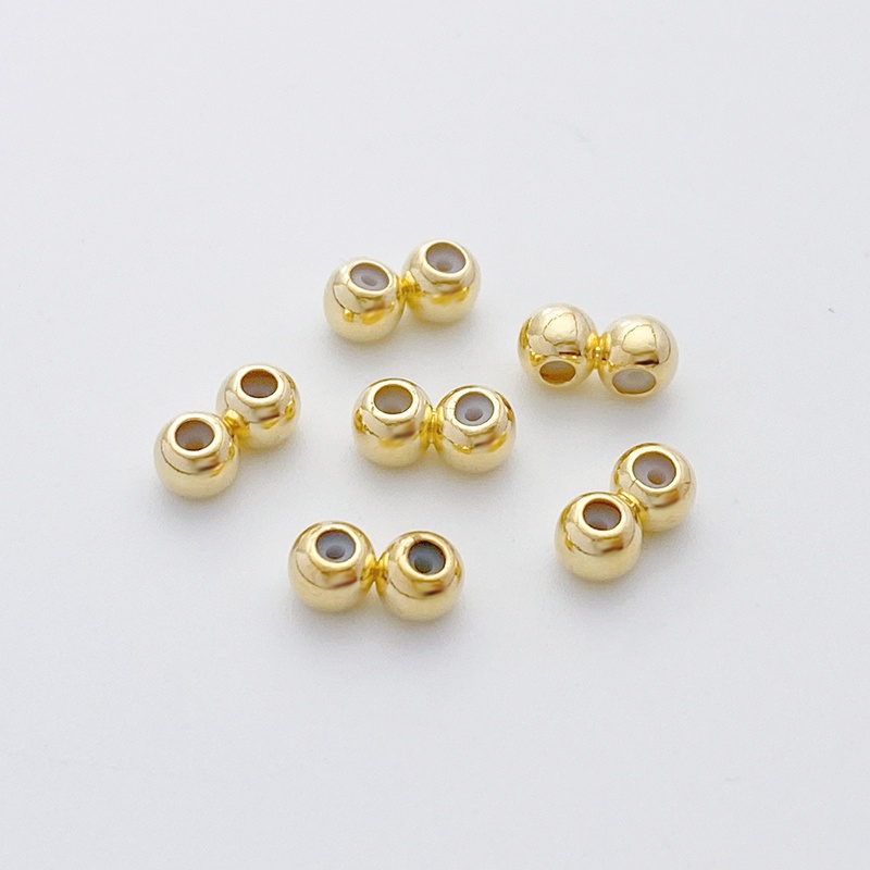 Nút Chặn Hai Lỗ Bằng Cao Su Silicone Mạ Vàng 14k Có Thể Điều Chỉnh Dùng Làm Đồ Thủ Công diy