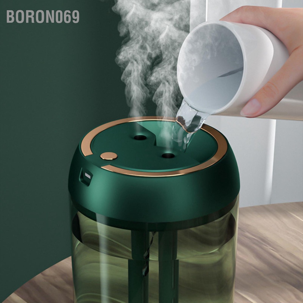 Boron069 Máy Tạo Độ Ẩm 3W 5V Di Động Siêu Yên Tĩnh 1.8L Có Đèn Ngủ Cho Phòng Bàn Văn Bé