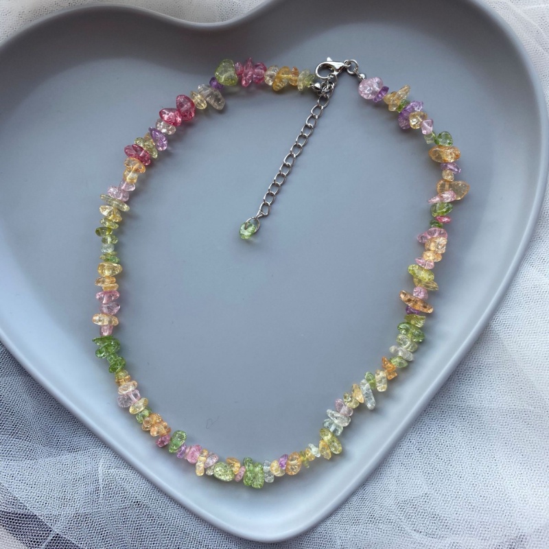 Vòng cổ Mặt Đá Pha Lê Nhiều Màu