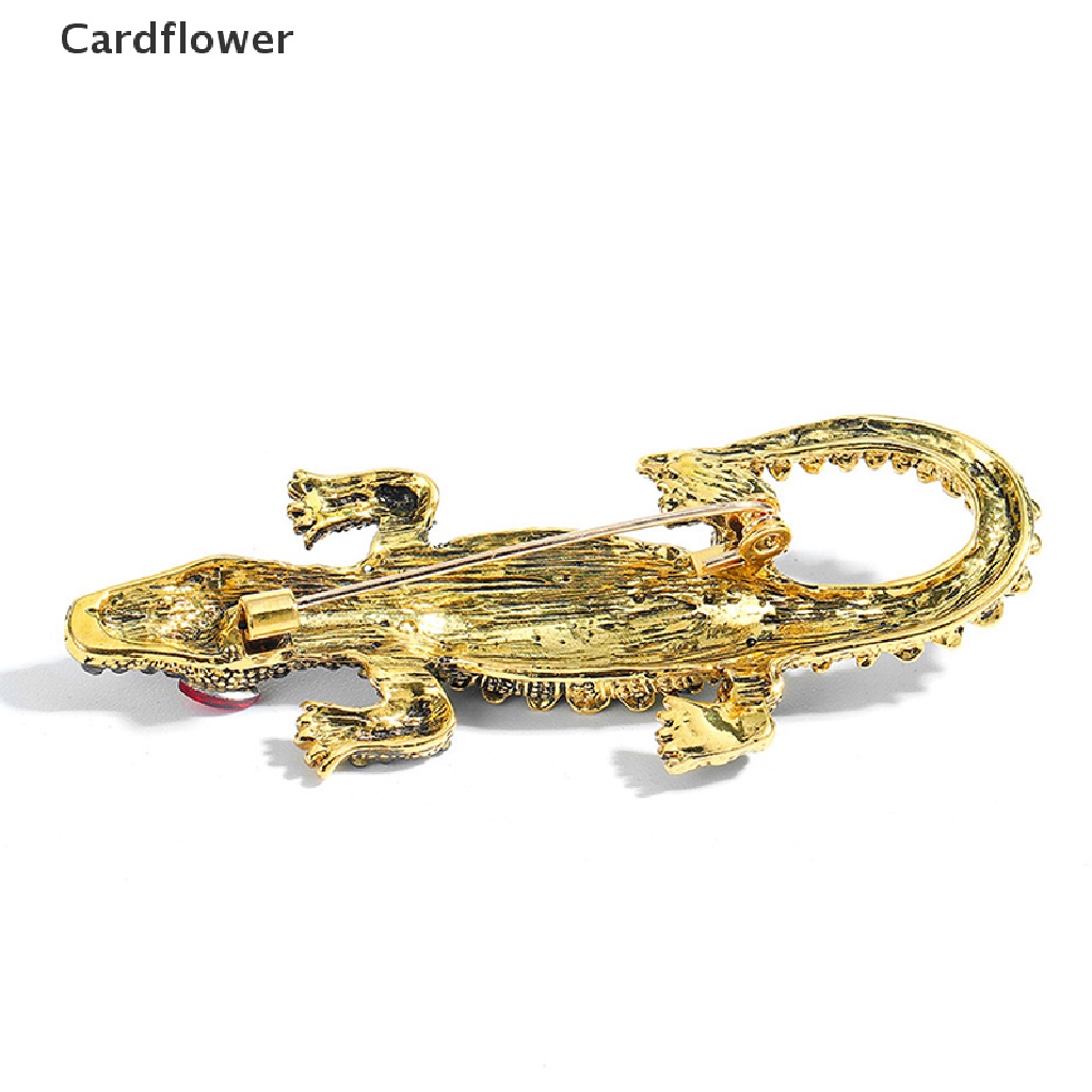 Ghim Cài Áo Hình Cá Sấu Đính Đá Phong Cách Vintage