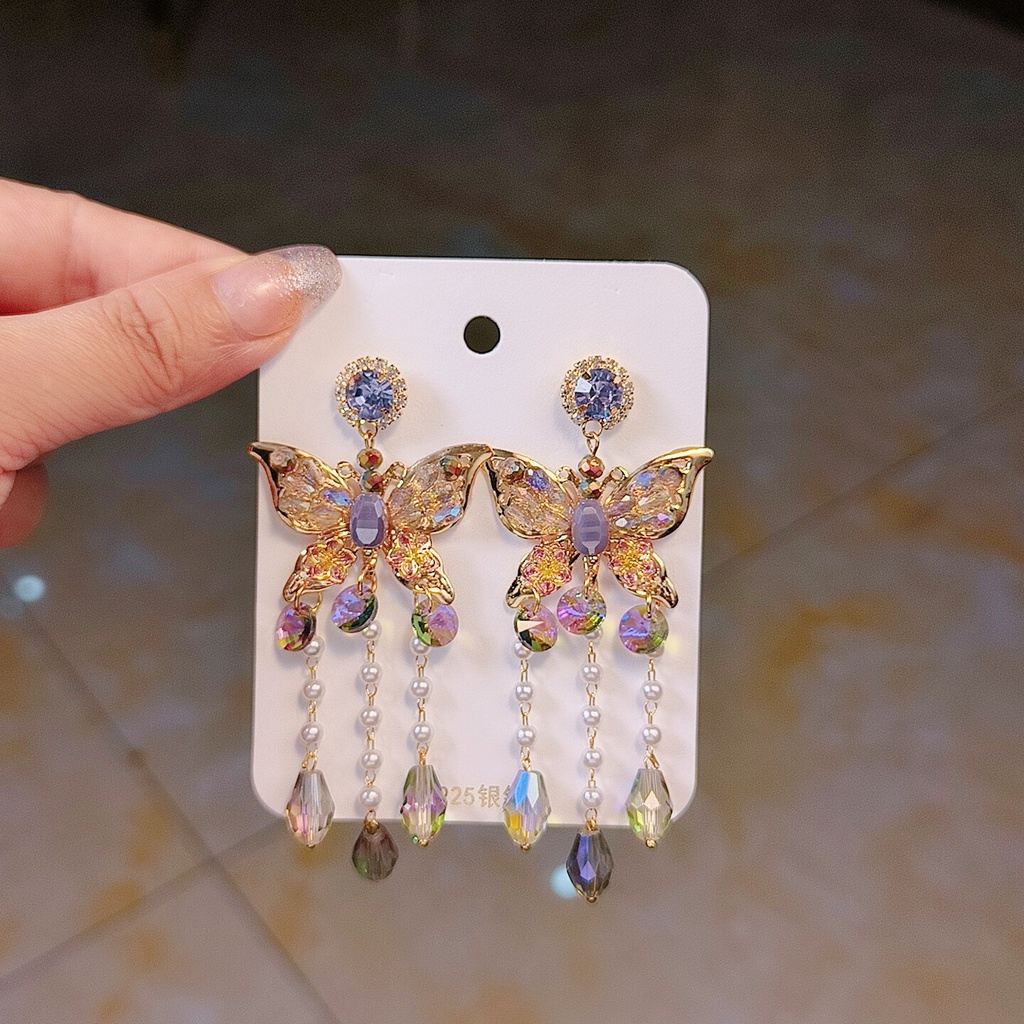 Bông Tai Tua Rua Hình Bướm Thời Trang Âu Mỹ