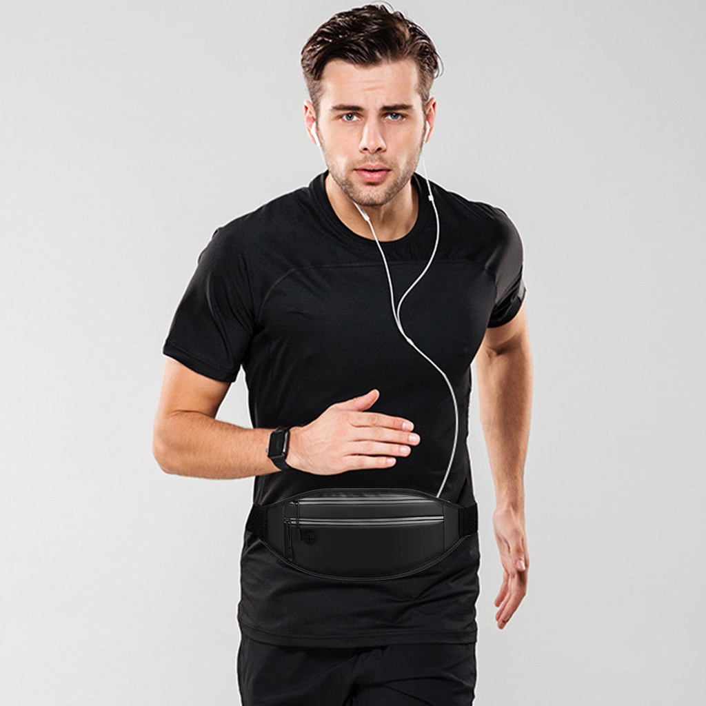 Túi Đeo Hông Bằng Da PU Kèm Dây Phản Quang Tiện Dụng Cho Hoạt Động Ngoài Trời