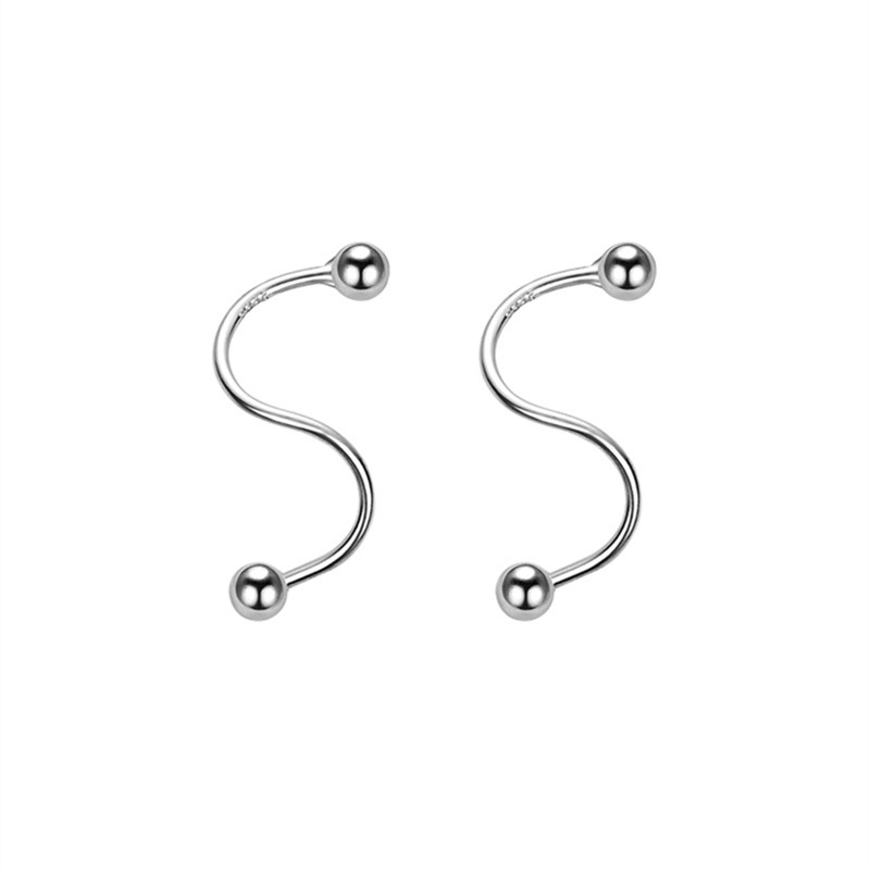 1 Đôi Bông Tai Bạc Hình Quả Bóng Độc Đáo Dành Cho Nữ