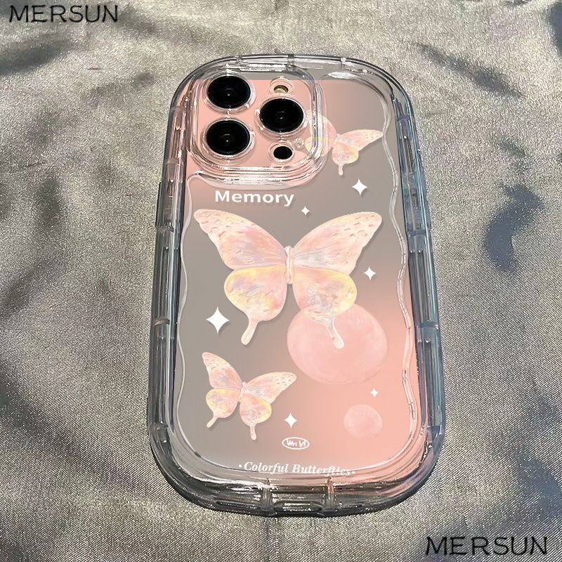 ✅Ốp Điện Thoại Mềm Trong Suốt Chống Sốc In Hình Bướm Màu Gradient Cho Iphone xr13 / Soft / 7promax8p / iPhone14 12xs11