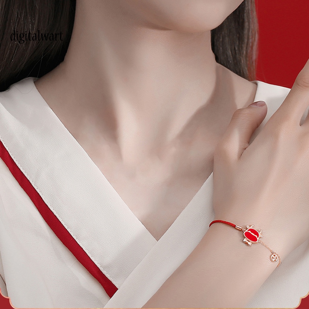 Kỹ Thuật Số| Vòng Tay Dây Bện Màu Đỏ May Mắn Có Thể Điều Chỉnh Kích Thước Dành Cho Nữ