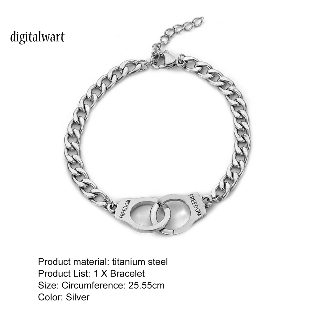 Kỹ Thuật Số| Vòng Tay Dây Xích Dày Dặn In Chữ Phong Cách Hip Hop Thời Trang Cho Cặp Đôi