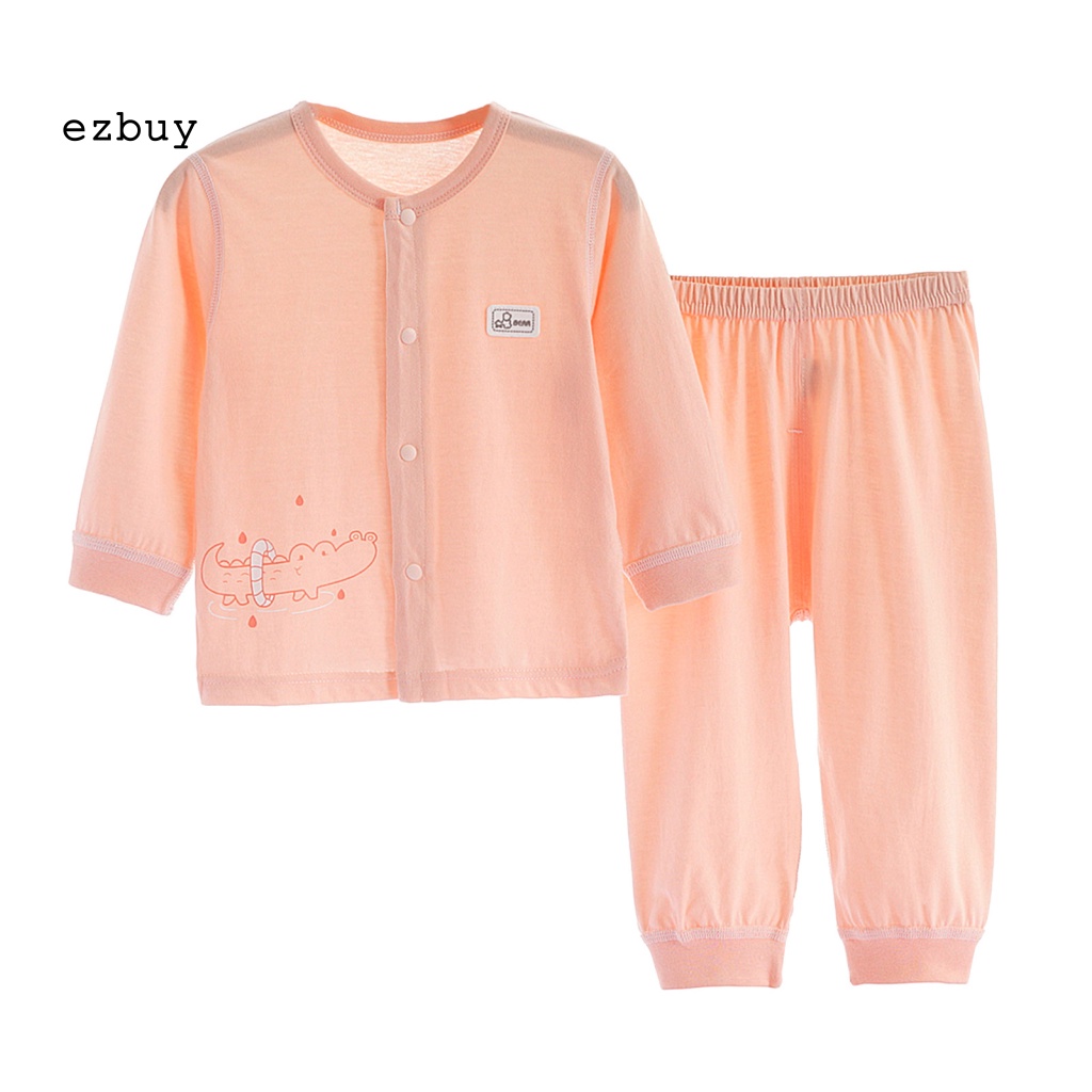 Bộ Đồ Ngủ 2 Món Tay Dài In Họa Tiết Hoạt Hình Động Vật Thân Thiện Với Da Thoáng Khí Thời Trang Mùa Hè Cho Bé