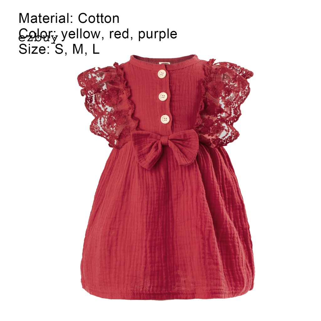 Đầm Cotton Sát Nách Thắt Nơ Thân Thiện Với Da Thời Trang Mùa Hè Cho Bé Gái