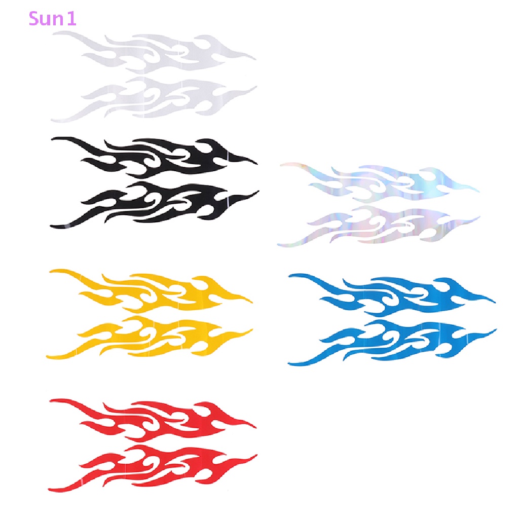 Bộ 2 Miếng Dán Phản Quang 40cm In Hình Ngọn Lửa Cho Xe Hơi