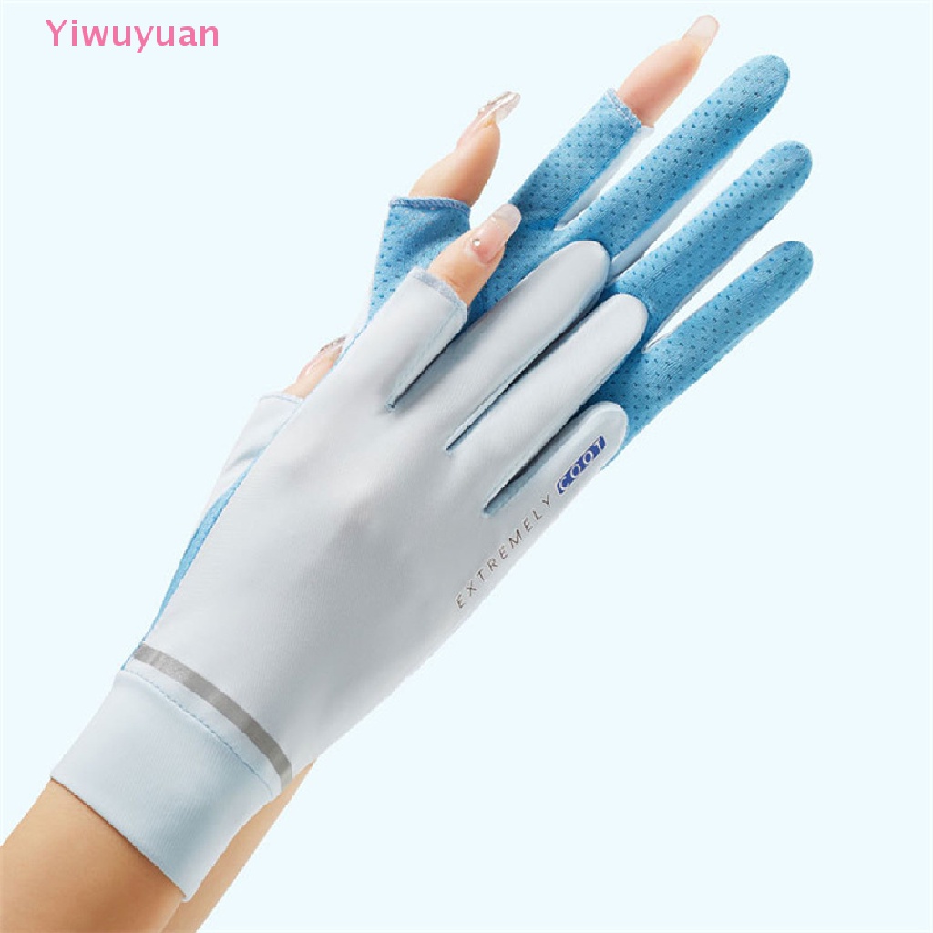 Găng Tay Lái Xe Bằng Lụa Lạnh Phối Lưới Mỏng Thoáng Khí Thời Trang Mùa Hè Cho Nữ Mới