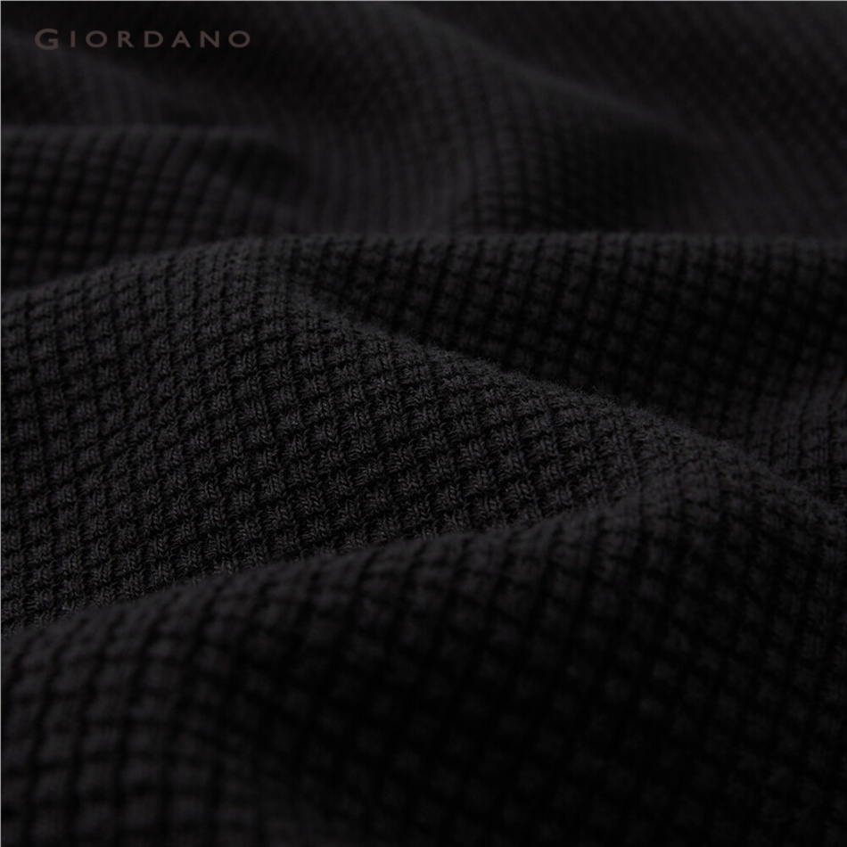 Áo thun GIORDANO 13023304 vải waffle dáng rộng tay ngắn có túi dành cho nam
