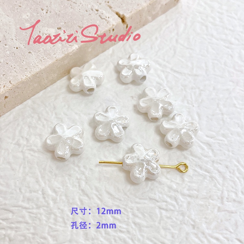 Chuỗi Hạt Gốm Màu Đen Hình Bàn Chân Mèo Dễ Thương Dùng Làm Trang Sức Thủ Công