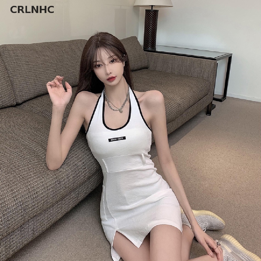 Crlnhc Đầm Ôm Hai Dây Hở Lưng Màu Đen Quyến Rũ Thời Trang Mùa Hè Cho Nữ vn