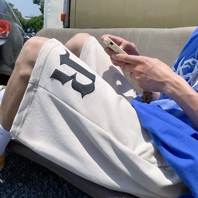 Quần Short Thể Thao In Chữ Phong Cách Gothic Thời Trang Mùa Hè Cho Nam Cỡ M-5XL