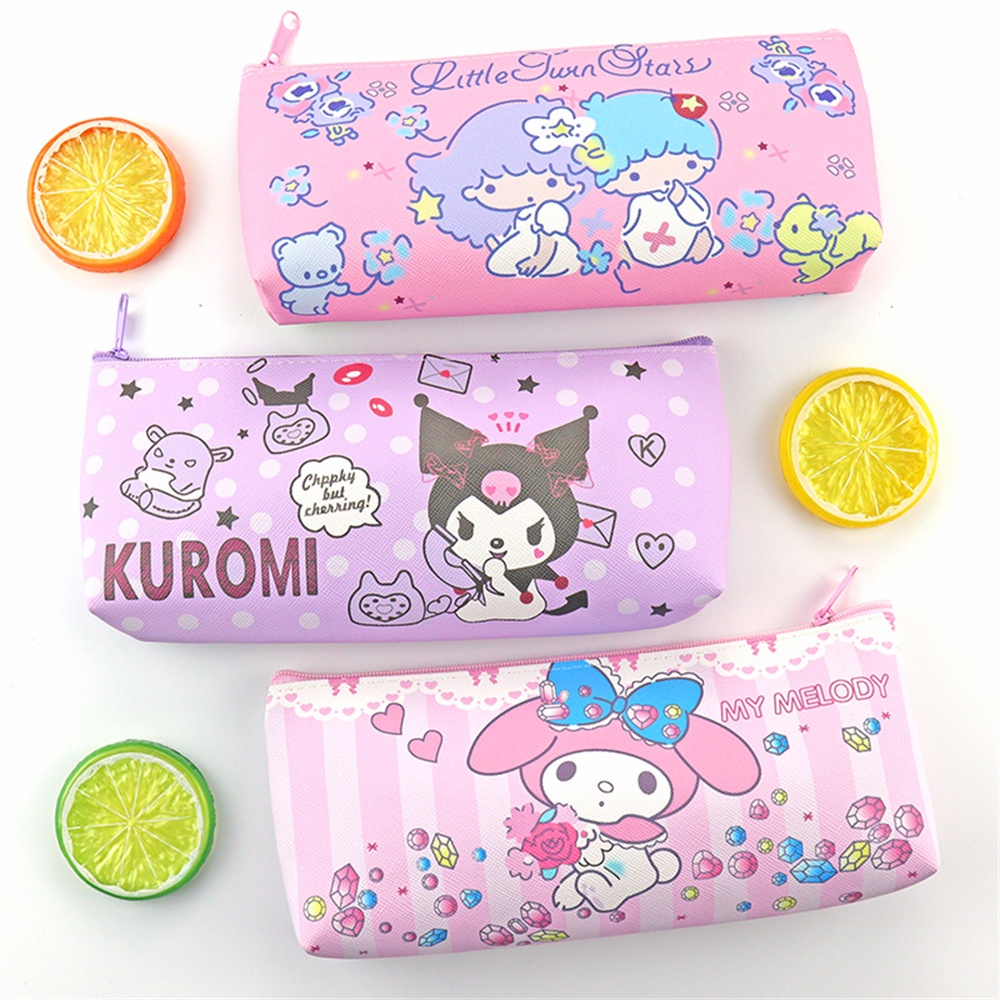 Túi Đựng Bút Bằng Da PU Họa Tiết Sanrio Sanrio Hoạt Hình Dễ Thương
