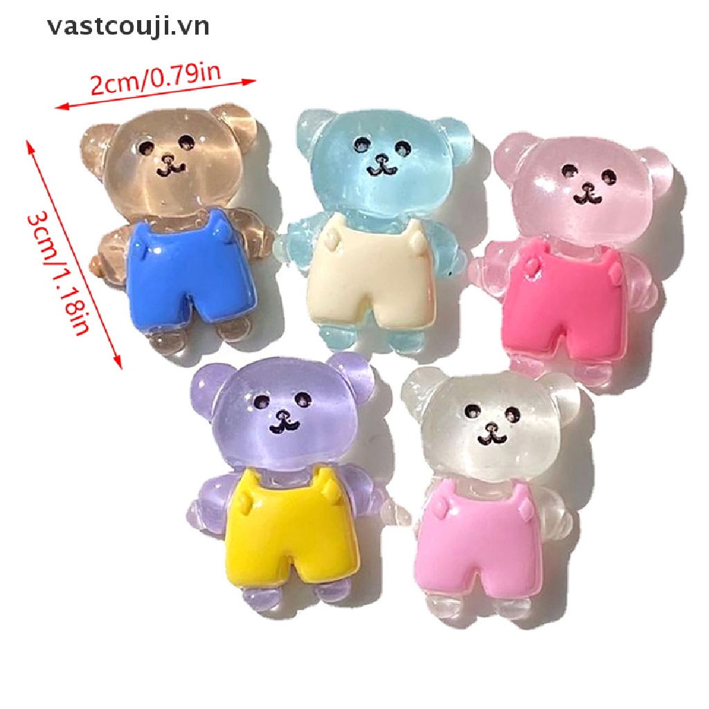 Bộ 2 Mô Hình Gấu VASTJI Mini Bằng Nhựa Resin Dạ Quang Trang Trí Sân Vườn / Nhà Cửa