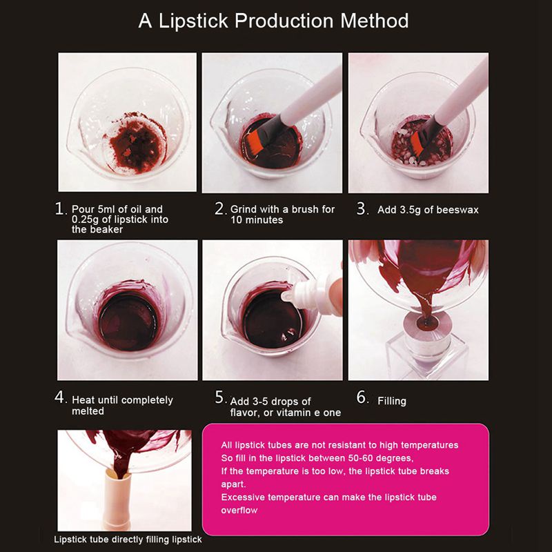 Bộ 9 Khuôn Silicone Làm Son Môi DIY 12.1mm Kiểu Dáng Đơn Giản