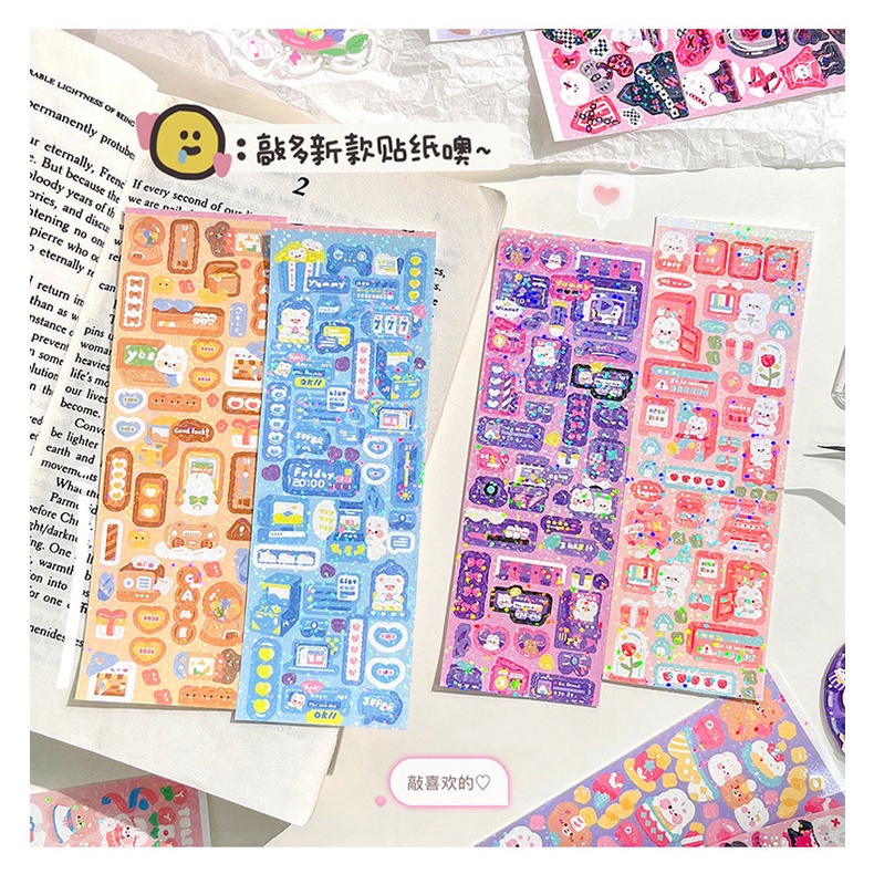 Các hình dán tranh thiếu nhi không lặp lại các nhãn dán hình trang trí dễ thương