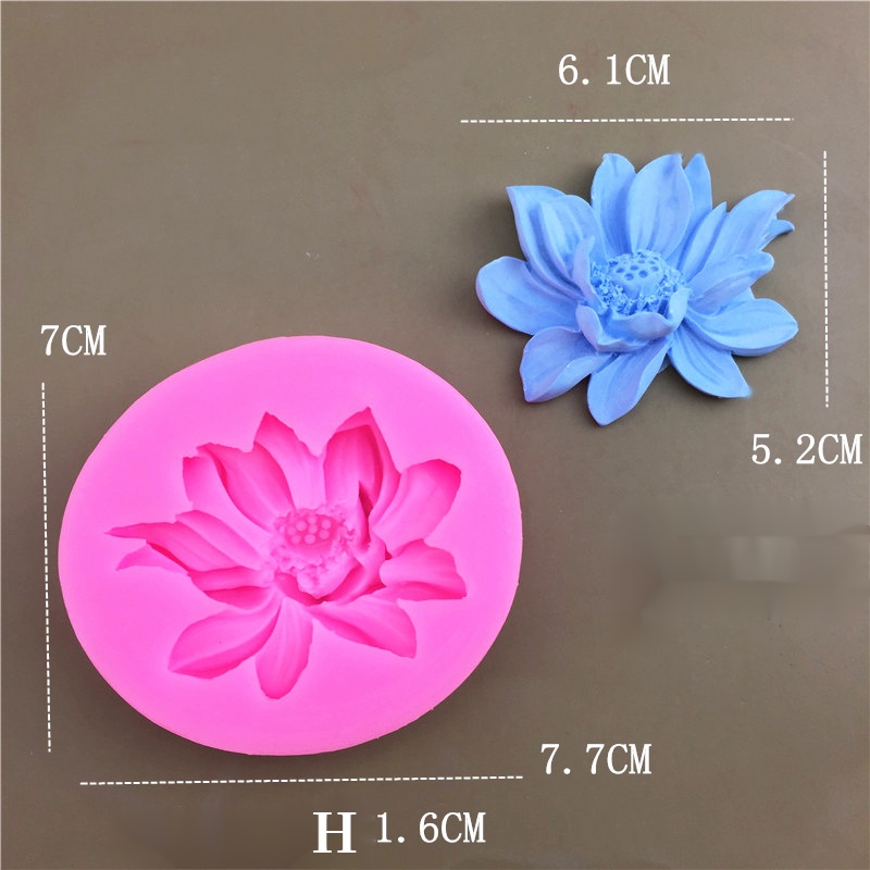 Khuôn Làm Bánh / Xà Phòng / Nến Hình Hoa Sen 3D Bằng Silicone DIY