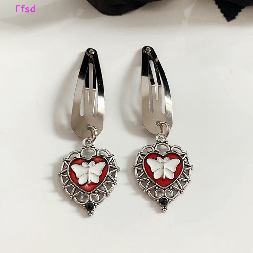 {Ffsd} Kẹp Tóc Hình Chìa Khóa / Trái Tim / Ngôi Sao / Trái Tim / Mặt Trăng Phong Cách Punk Cổ Điển Goth Cho