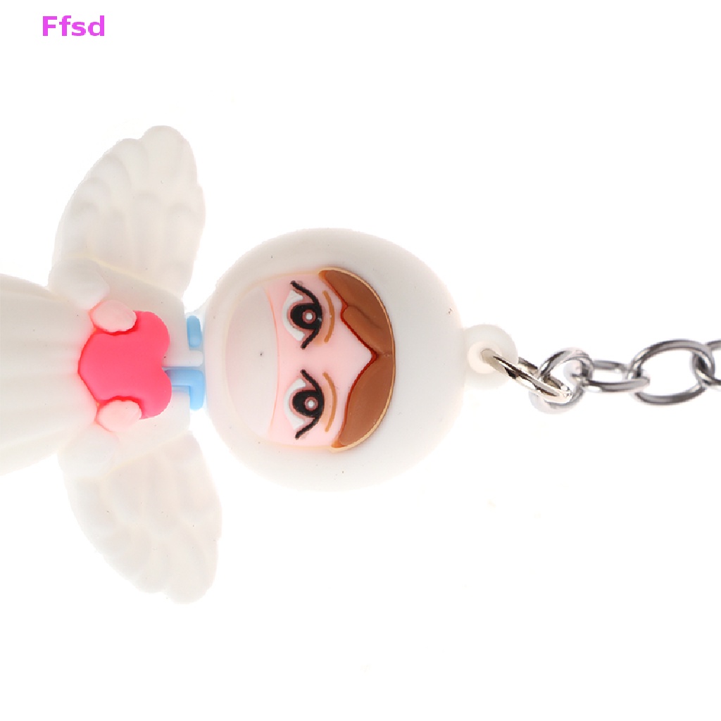 {Ffsd} 1 Móc Khóa Mini Hình Thiên Thần Màu Trắng Dễ Thương Trang Sức / Túi Xách / Móc Khóa Bán Chạy