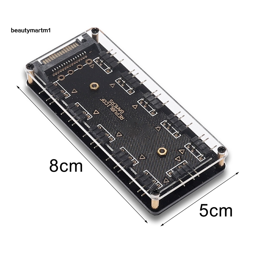 [BMM1] Hub Dây Cáp Quạt 5V / 3 Pin 12V / 4 Pin Bảng Acrylic 3mm 10 Mặt Cho Quạt Làm Mát
