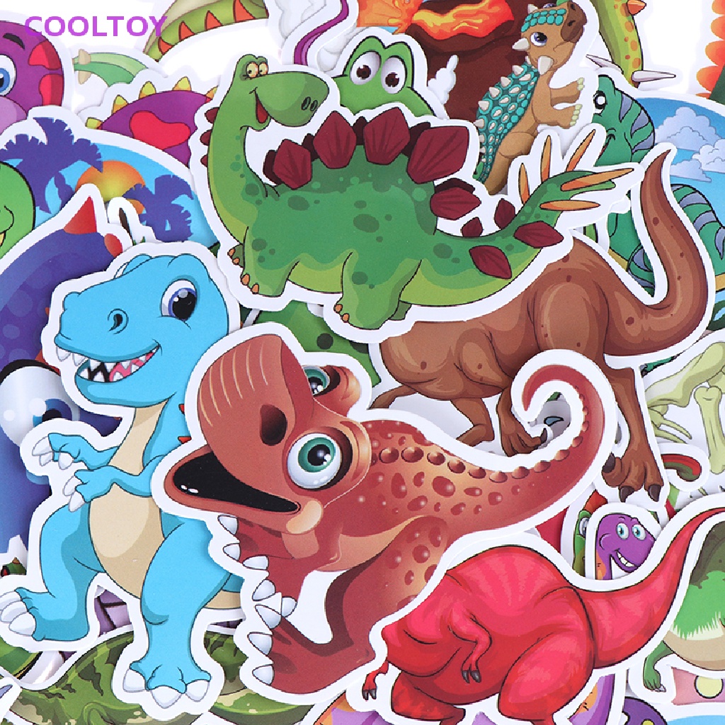 Cooltoy Set 50 Sticker Khủng Long Hoạt Hình Trang Trí Sổ Tay Ghi Ta