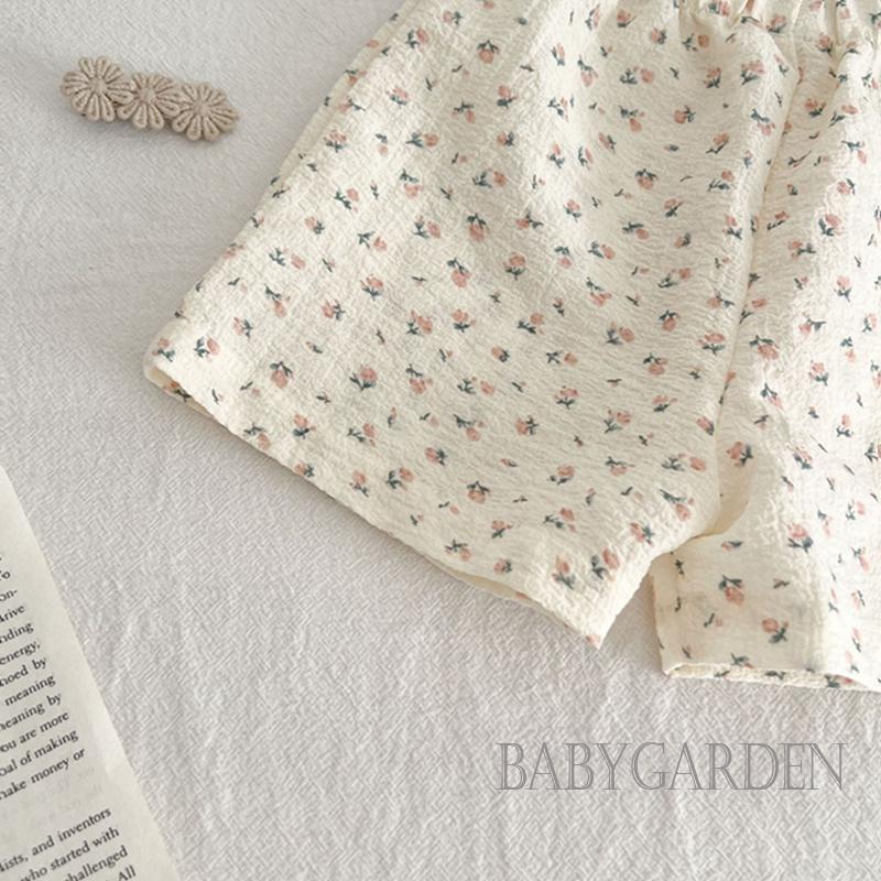 Set Áo Sơ Mi Ngắn Tay Cổ Bẻ + Quần Short Họa Tiết Hoa Thời Trang Mùa Hè Cho Bé 0-3 Tuổi