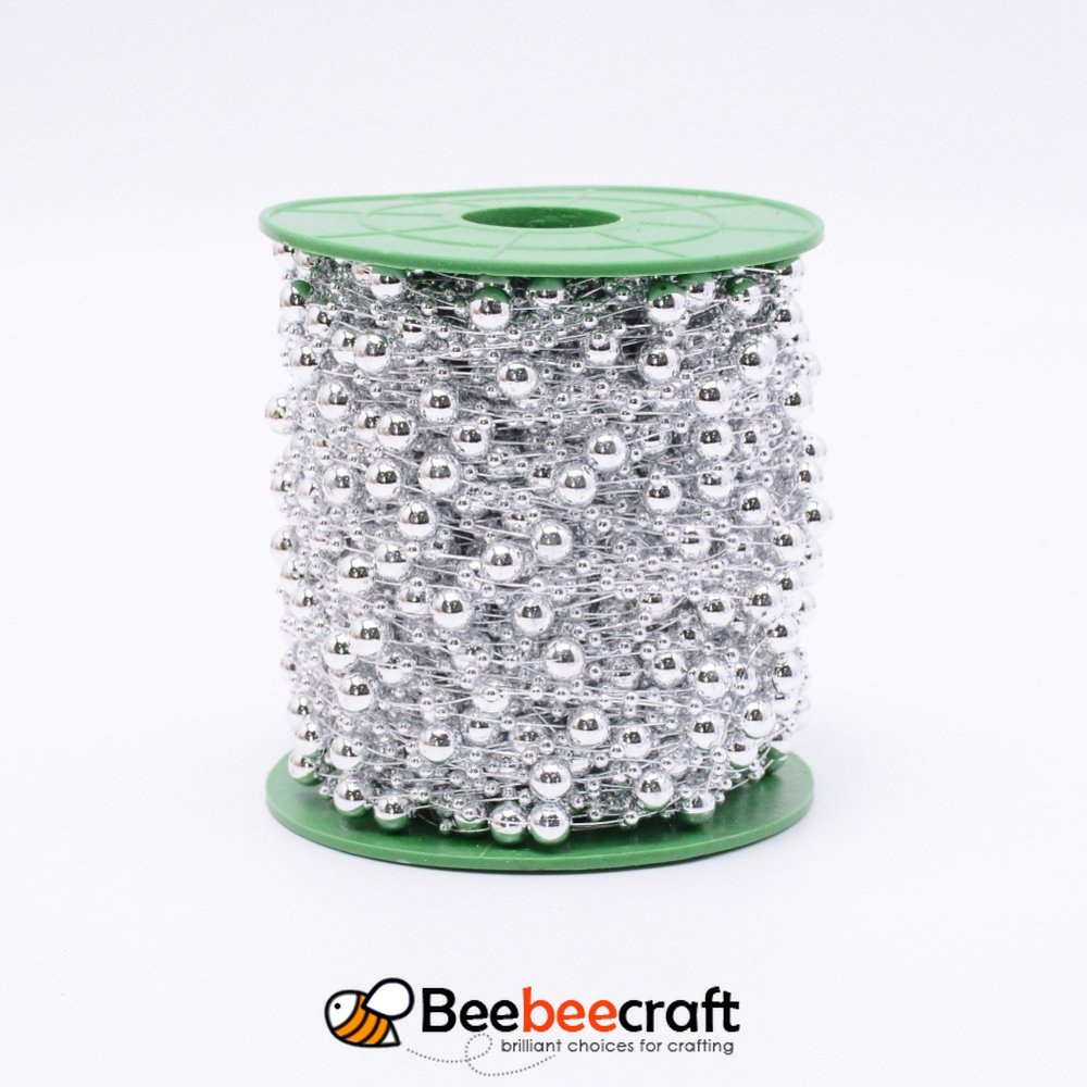 1 Cuộn Dây Chuỗi Hạt Bằng Nhựa ABS 3mm - 8mm - 60m