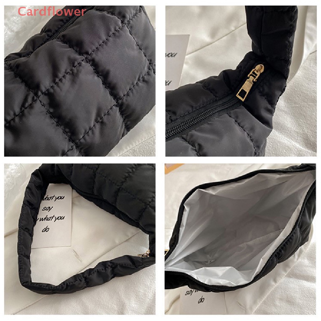 < Cardflower > Túi Xách Đeo Dưới Cánh Tay Bằng Vải Oxford Thêu Họa Tiết Hình Thoi Đơn Giản Thiết Kế Niche Mới Cho Nữ