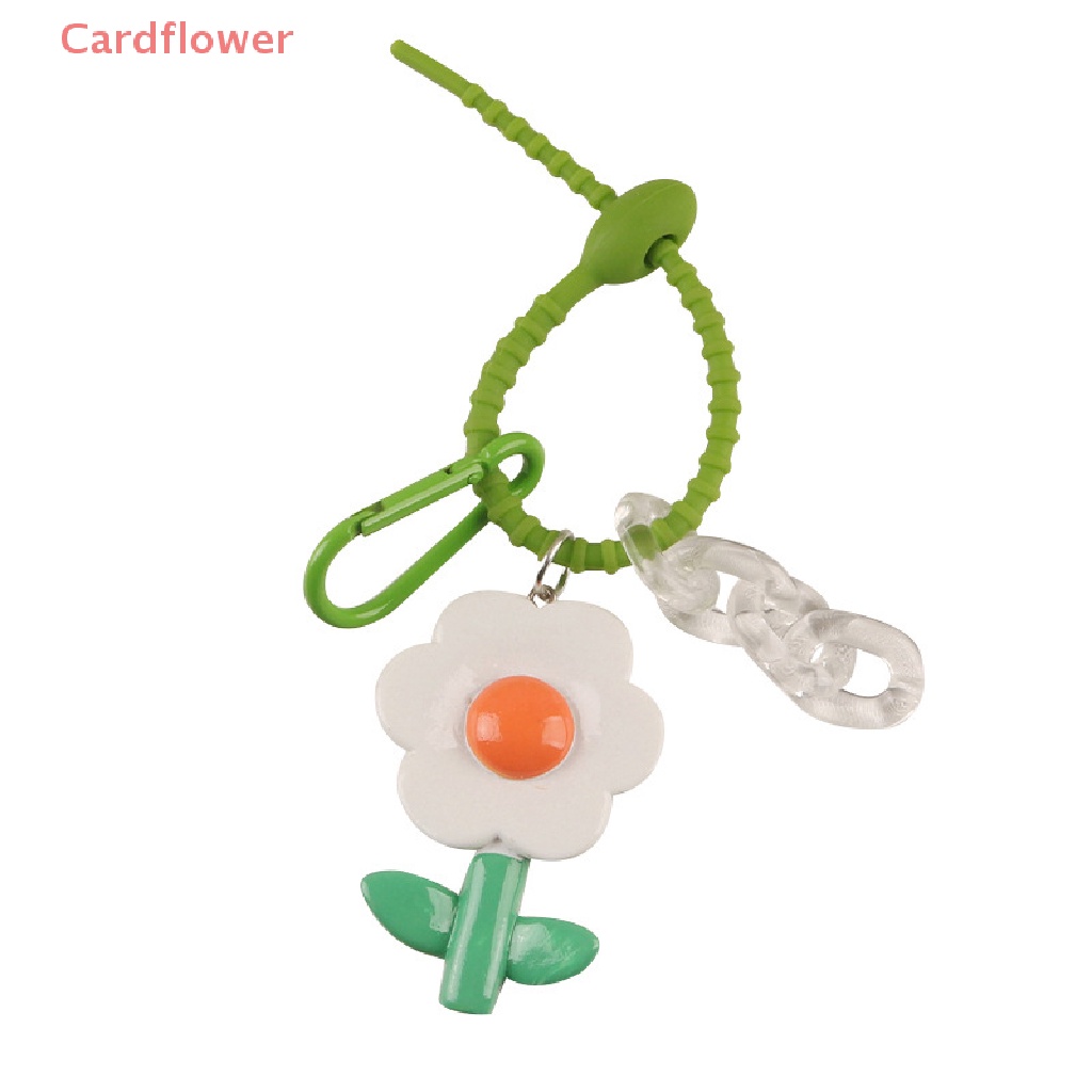 Móc Khóa Xe Hơi Đính 1 Bông Hoa Nhỏ Xinh Xắn Cho Nữ 1 Cái