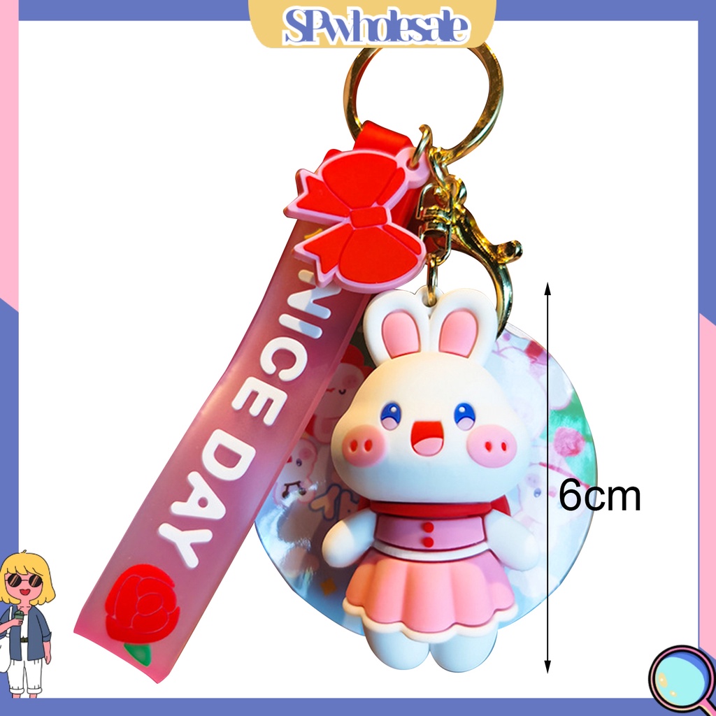 <SPwholesale> Móc Khóa Ba Chiều Hình Thỏ Hoạt Hình Ba Chiều Đa Năng Trang Trí Ba Lô / Ô Tô Quà Tặng Trang Sức
