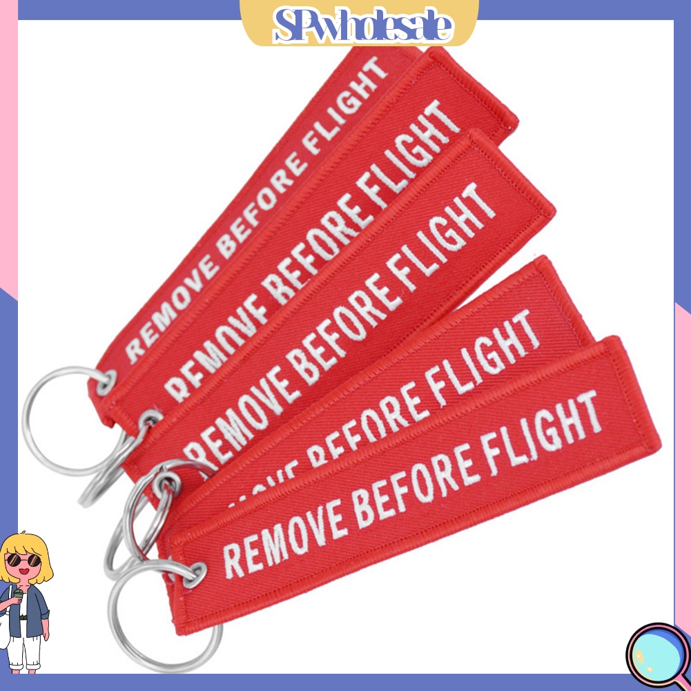 <SPwholesale> Móc Khóa Thêu Chữ Remove Before Flight Thời Trang