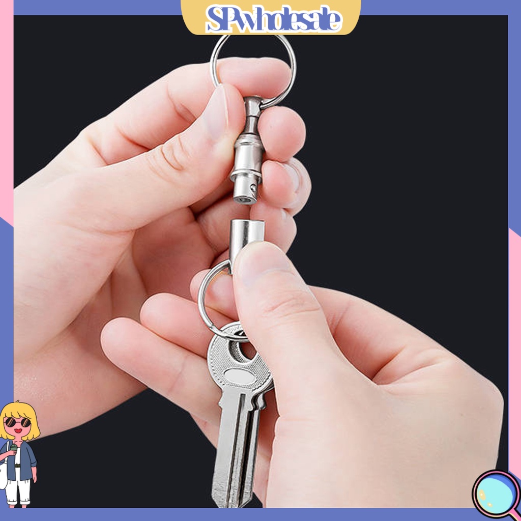 <SPwholesale> 2 Móc Khóa Có Thể Tháo Rời Bề Mặt Mịn Màng Chống Biến Dạng Bằng Thép Không Gỉ