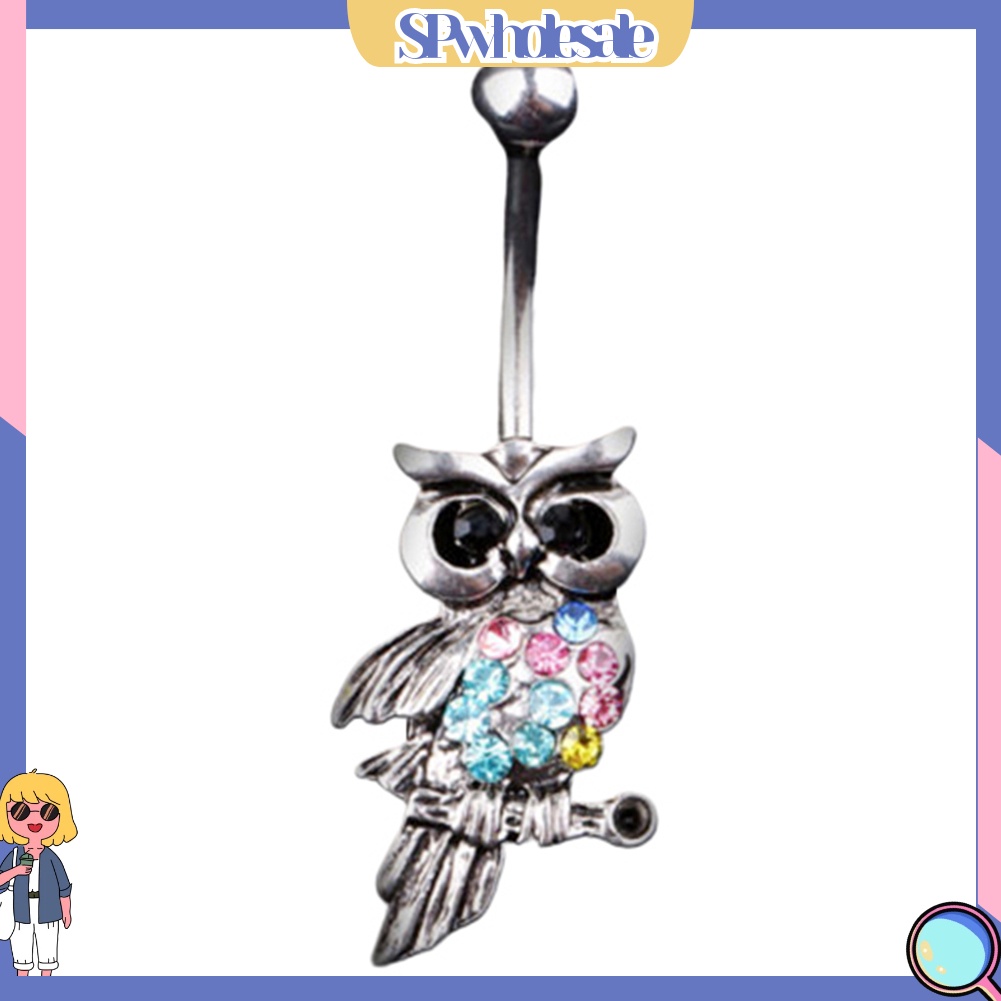 &lt;SPwholesale&gt; Khuyên RốN HìNh Cú MèO ĐíNh Đá Xinh XắN