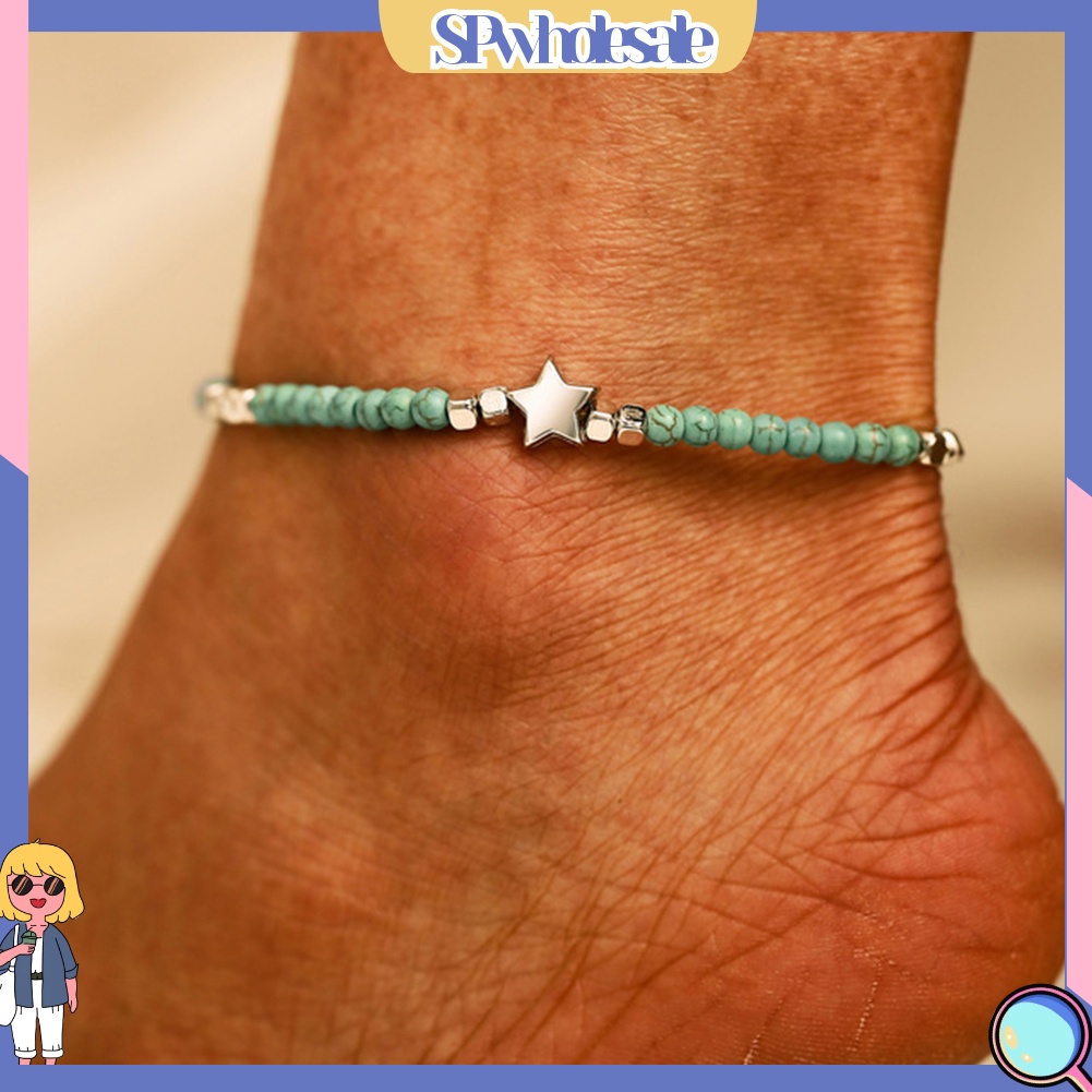 &lt;SPwholesale&gt; Lắc Chân Xỏ Hạt Hình Ngôi Sao Vintage Thời Trang Mùa Hè Cho Nữ