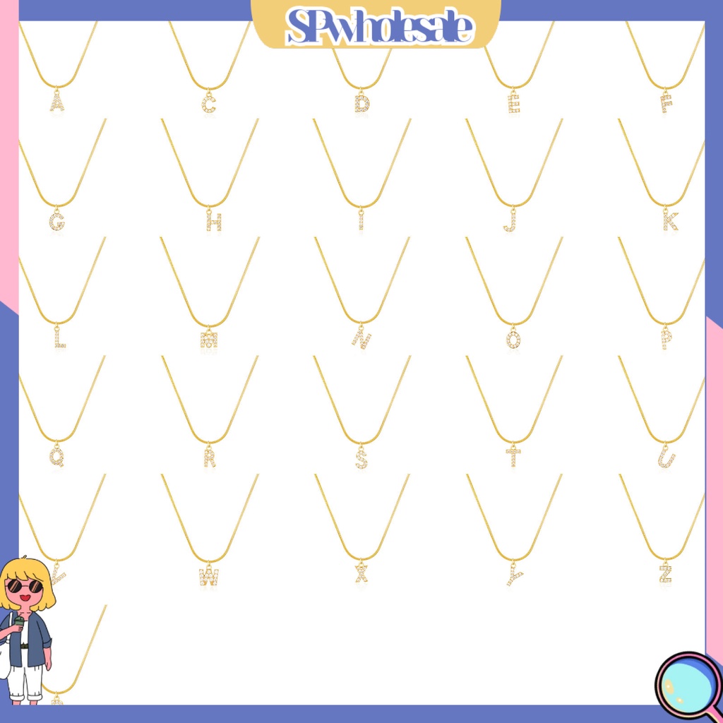 <SPwholesale> Vòng cổ Mặt Chữ SPwholesale Đính Đá Phong Cách Hip Hop