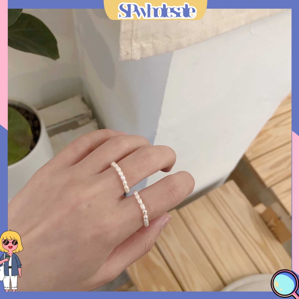 <SPwholesale> Nhẫn Đính Hạt Ngọc Trai Nhân Tạo Nhiều Kiểu Dáng Thanh Lịch Cho Nữ