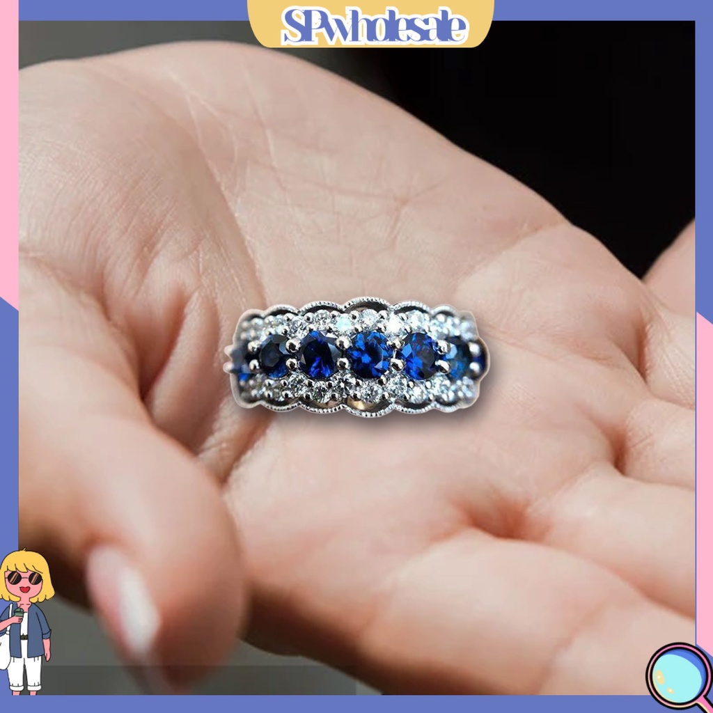 <SPwholesale> Nhẫn Đính Hôn Hợp Kim Cứng Chống Mòn Thời Trang Quà Tặng Cho Nữ