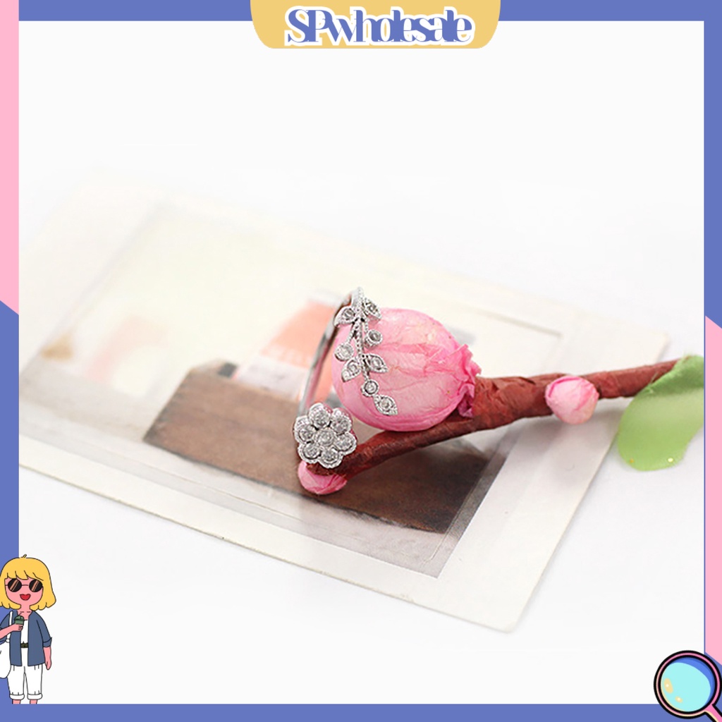 <SPwholesale> Nhẫn Hở Hình Cành Hoa Duyên Dáng Có Thể Điều Chỉnh Kích Cỡ