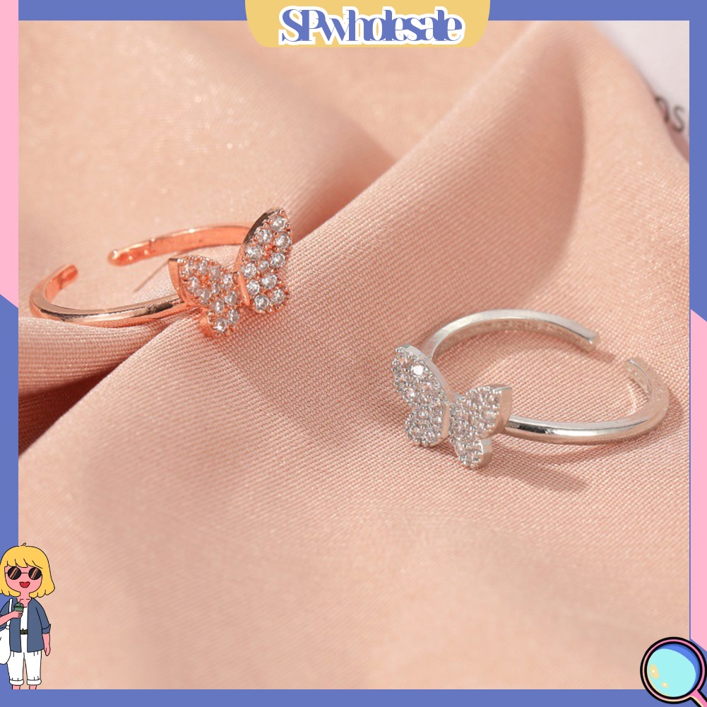 <SPwholesale> Nhẫn Hở Hình Bướm Đính Đá Thời Trang Cho Nữ