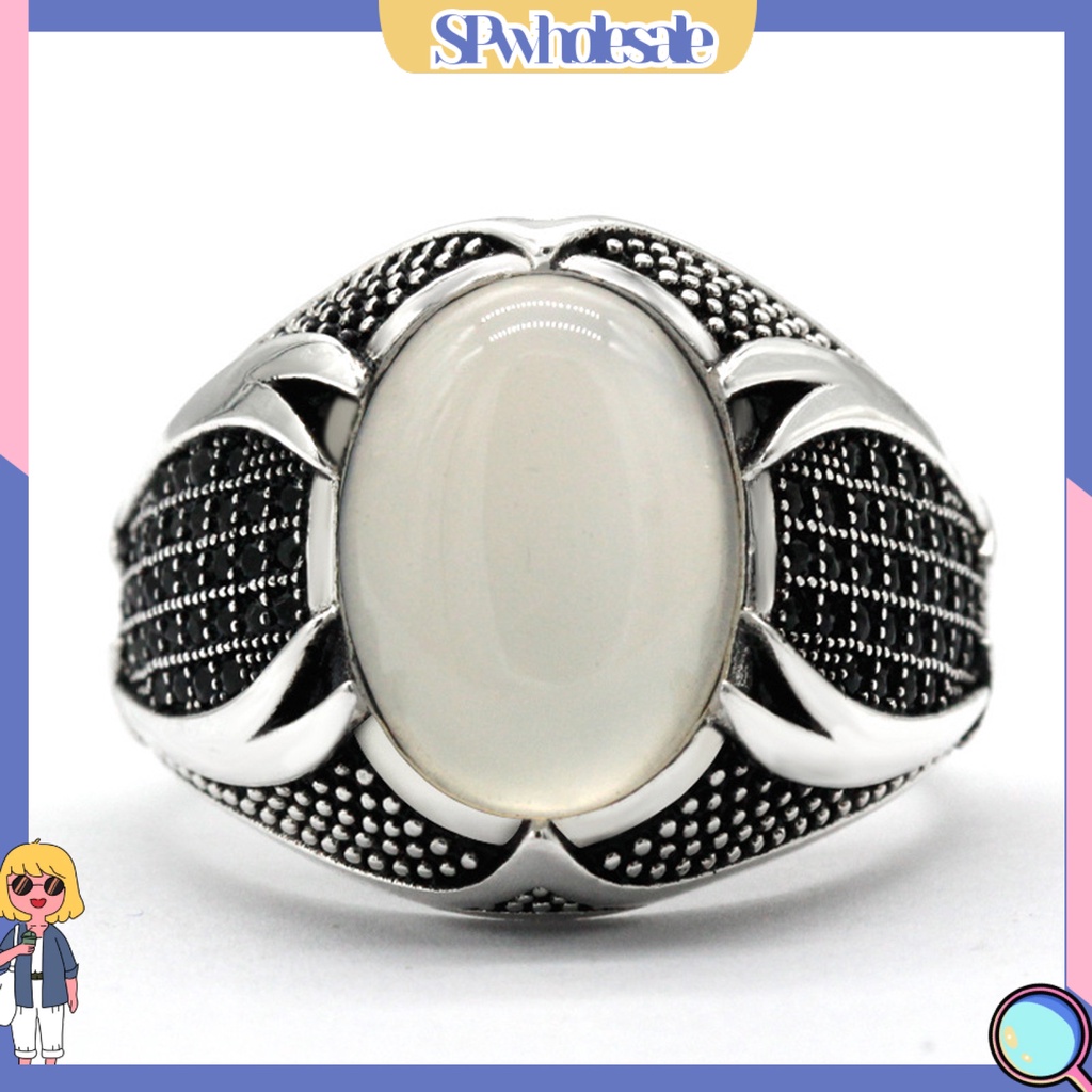 &lt;SPwholesale&gt; Nhẫn Nam Hợp Kim Hình Hai Thanh Kiếm Đính Đá Phong Cách Vintage